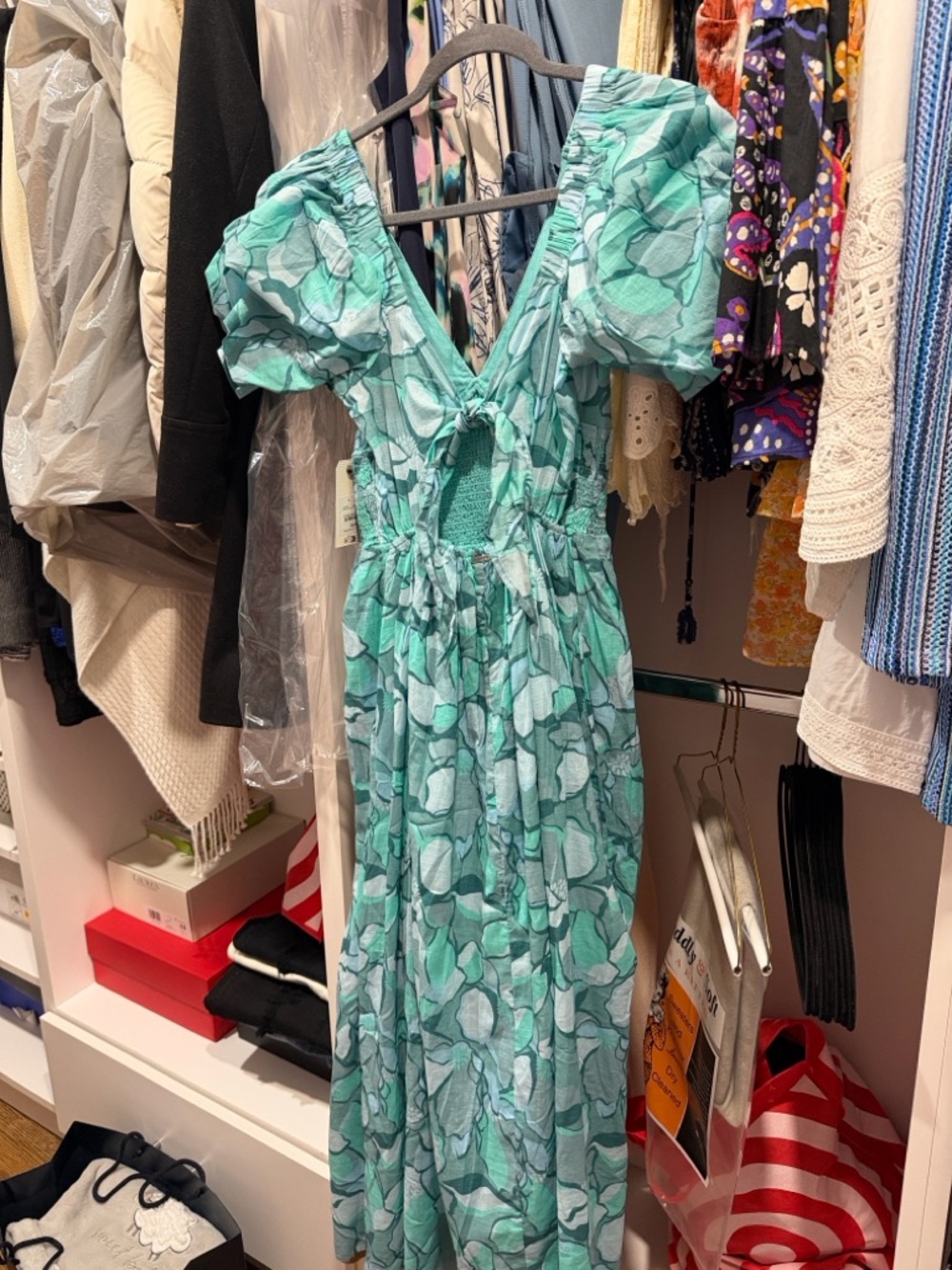 Billabong Teal Floral Midi Dress - Picture 5 of 5